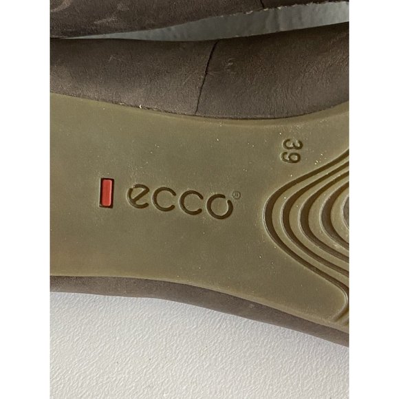 Ecco Womens Brown Leather Peep Toe Heel Pumps Comfort EU 39 Comfort Shoe - Picture 11 of 12
